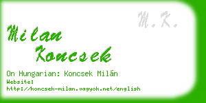milan koncsek business card