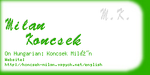 milan koncsek business card